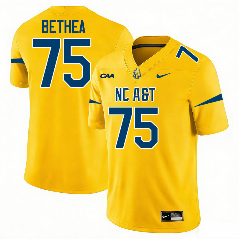 North Carolina A&T Aggies #75 Elvin Bethea College Football Jerseys,Uniforms-Gold